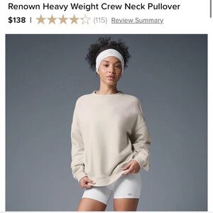 ALO Yoga Beige Crew Neck Sweatershirt